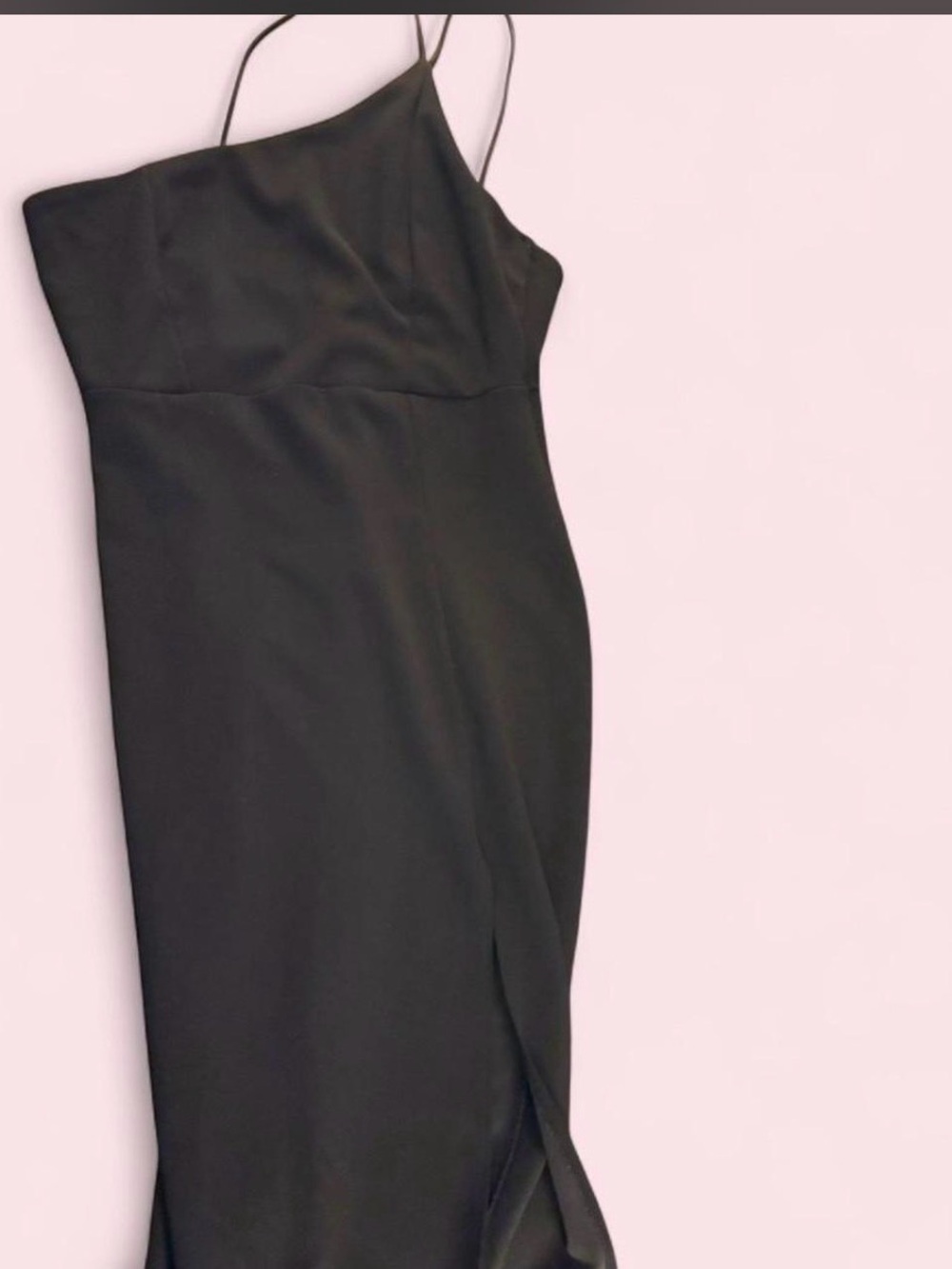 Black One-Shoulder Slip Dress